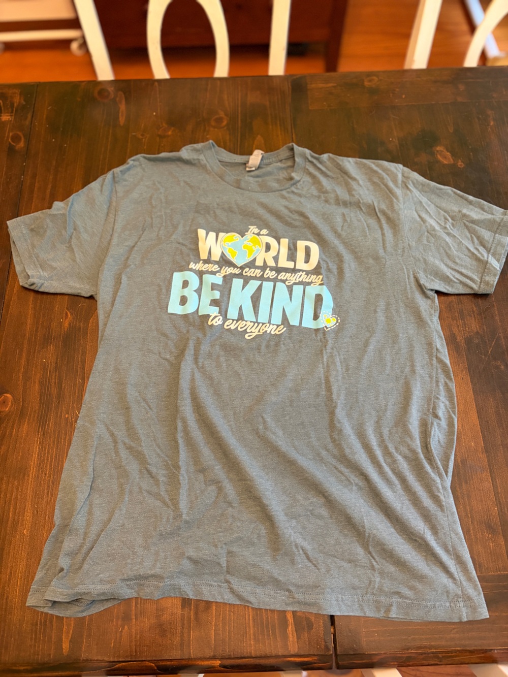 Unisex 'Be Kind' Gray Blue Graphic Tee